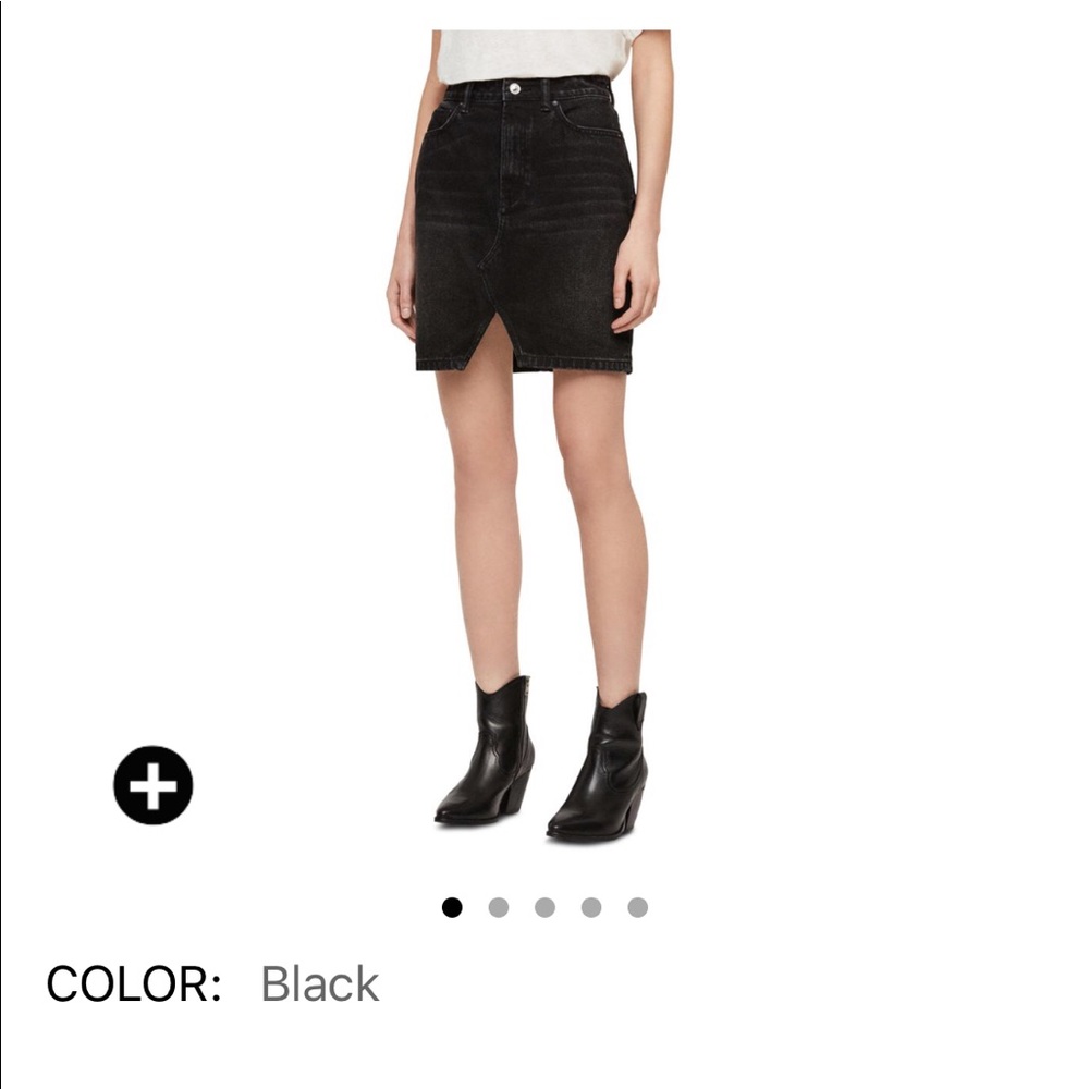 NWT AllSaints Black Denim Miniskirt - Size 10
